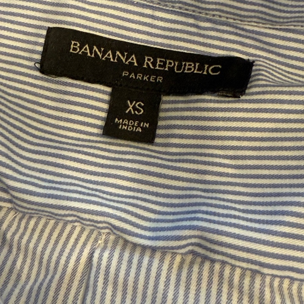 Banana Republic Oversized Blue Striped Button Down Shirt - Picture 4 of 5